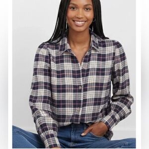 Rails Angelica almond pink navy button up